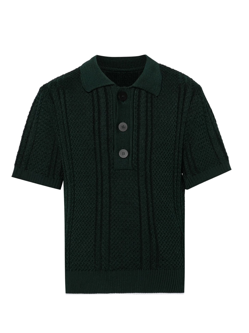 Jacquemus Dark Green Short-Sleeve Knit Polo Shirt